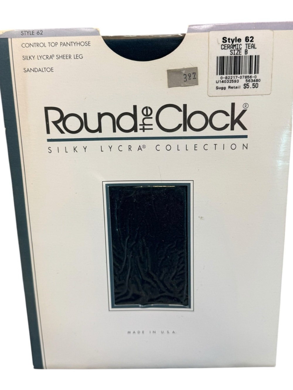 Round the clock control top pantyhose silky Lycra Style 62 Size B Ceramic Teal